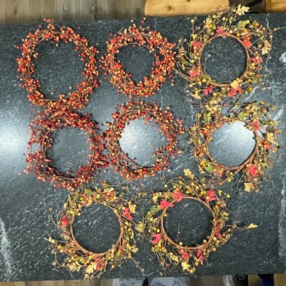 SOLD - Set of 8 Candle Rings for Fall/Thanksgivng/Wedding/Table Decor - Picture 1 of 9